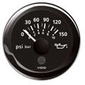VDO ViewLine Engine Oil Pressure 150PSI Black 52mm gauge